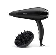 Svart Babyliss Turbo Smooth 2200 hårføner med diffuser og konsentrator