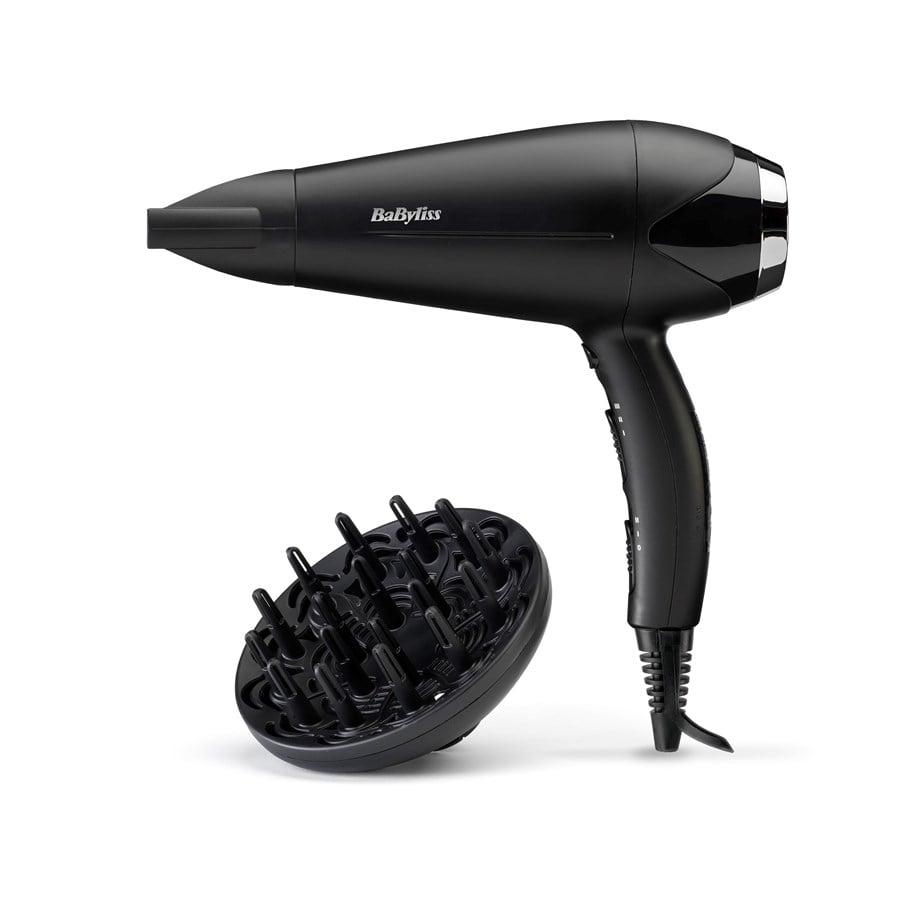 Svart Babyliss Turbo Smooth 2200 hårføner med diffuser og konsentrator